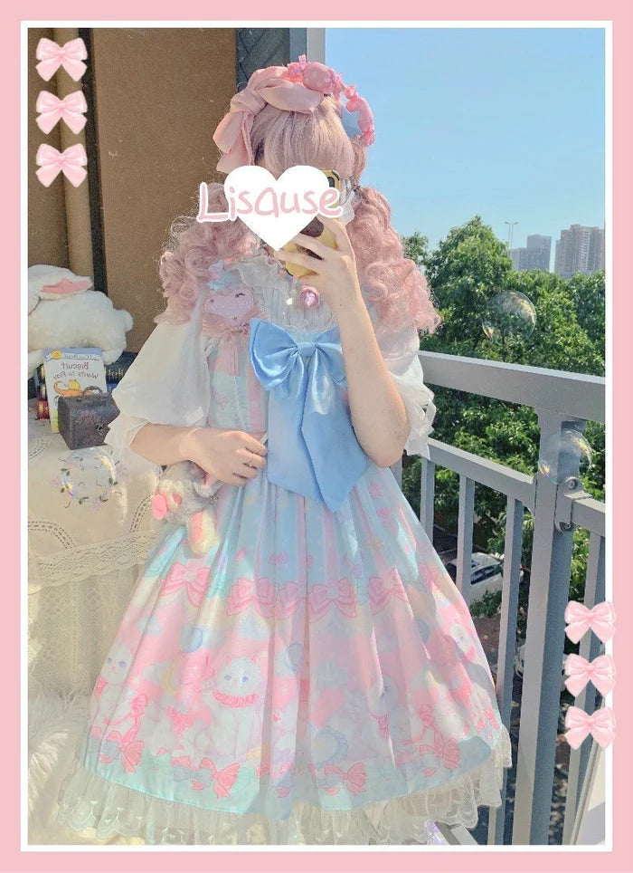 Be the Enchanting Kitten Princess Playful Pastel Kawaii Lolita Dress