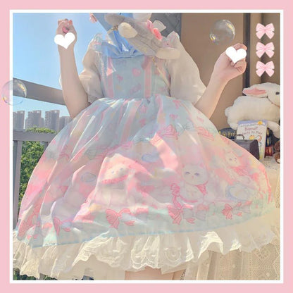 Be the Enchanting Kitten Princess Playful Pastel Kawaii Lolita Dress