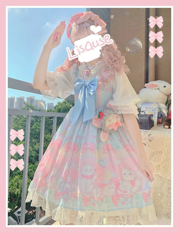 Be the Enchanting Kitten Princess Playful Pastel Kawaii Lolita Dress