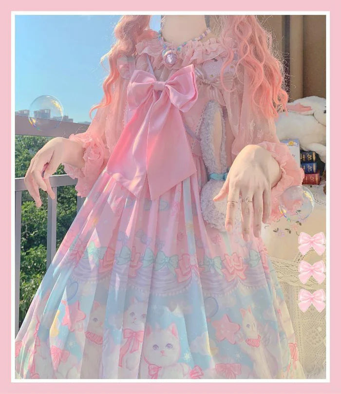 Be the Enchanting Kitten Princess Playful Pastel Kawaii Lolita Dress