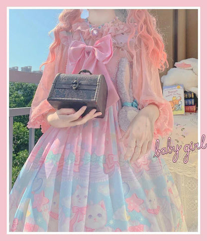 Be the Enchanting Kitten Princess Playful Pastel Kawaii Lolita Dress