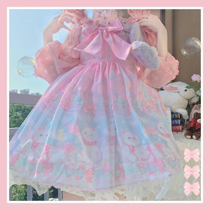 Be the Enchanting Kitten Princess Playful Pastel Kawaii Lolita Dress