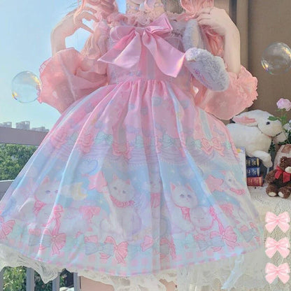 Be the Enchanting Kitten Princess Playful Pastel Kawaii Lolita Dress