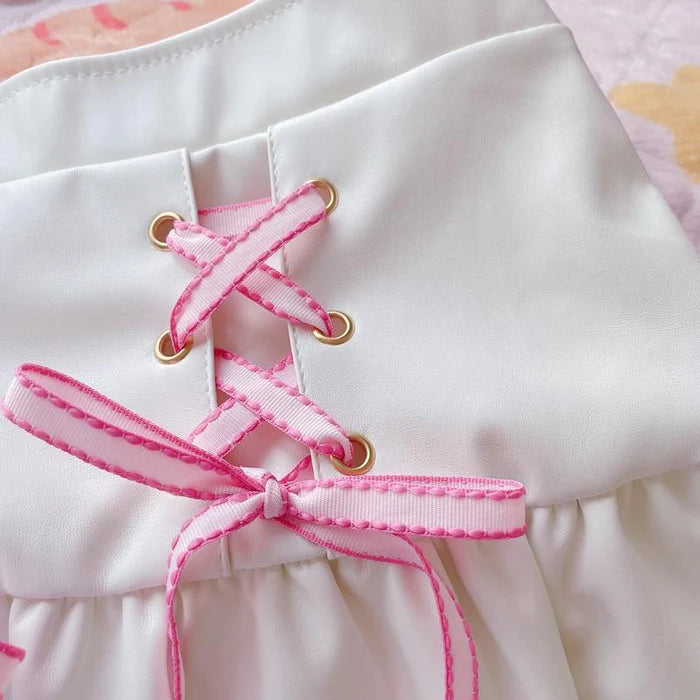 Pleated Pink & White Lolita Tennis Skirt Captivating Princess Design