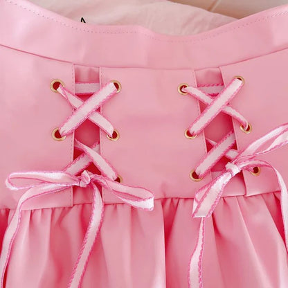 Pleated Pink & White Lolita Tennis Skirt Captivating Princess Design