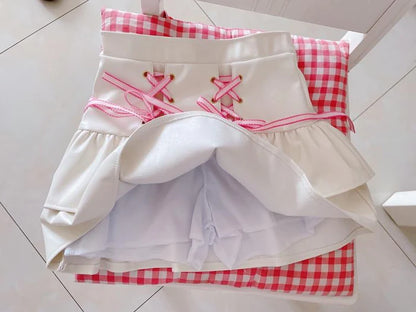 Pleated Pink & White Lolita Tennis Skirt Captivating Princess Design