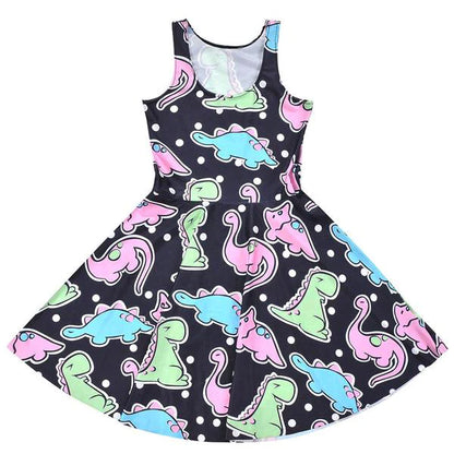 Find Your Perfect Fit Kawaii Kidcore Women's Dinosaur Skater Dress