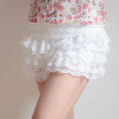 Elegant & Kawaii Lace Ruffled Bloomer Shorts Cuteness Overload