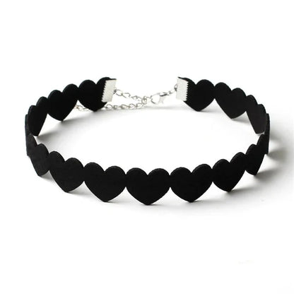 Exquisite Obsidian Heart Choker Subtle Elegance Gothic Charm