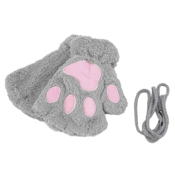 Cozy Kitten Mittens Women's Soft Fingerless Gloves for Kitty Cats