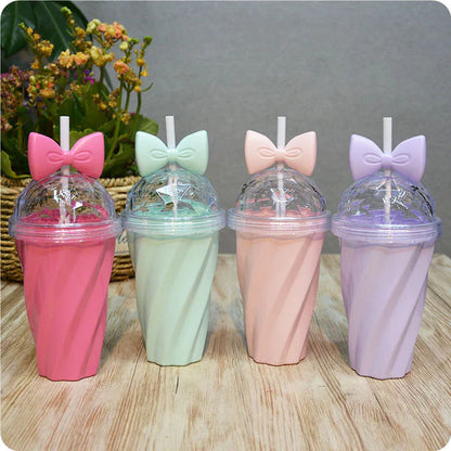 Adorable Pastel Princess Bowtie Ribbon Water Bottle for Kawaii Cuties