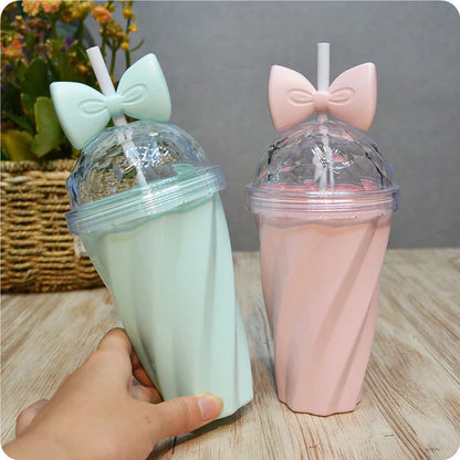 Adorable Pastel Princess Bowtie Ribbon Water Bottle for Kawaii Cuties