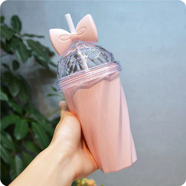 Adorable Pastel Princess Bowtie Ribbon Water Bottle for Kawaii Cuties