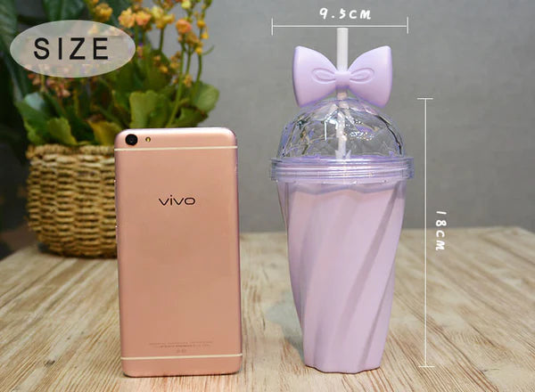 Adorable Pastel Princess Bowtie Ribbon Water Bottle for Kawaii Cuties