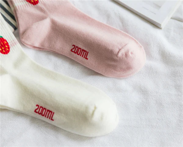 Must-Have Kawaii Strawberry Milk Socks One Size Fits Most Women