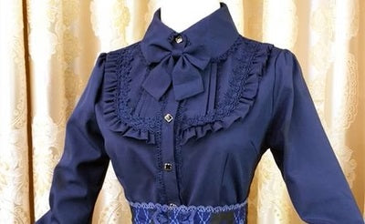 Victorian Era Regal Blouse Traditional Women's Lolita Fashion Bows & Ruffles