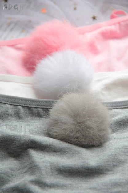 Colorful Bunny Tail Panties Women's Flattering Fit & Cute Design