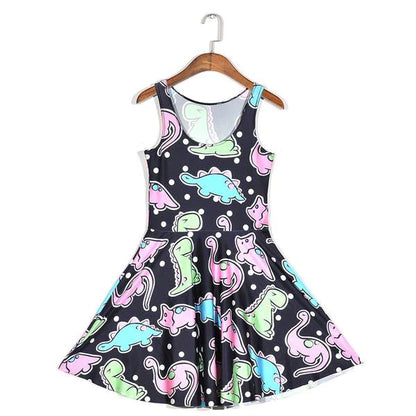 Find Your Perfect Fit Kawaii Kidcore Women's Dinosaur Skater Dress