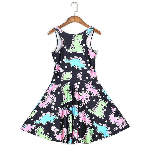 Find Your Perfect Fit Kawaii Kidcore Women's Dinosaur Skater Dress