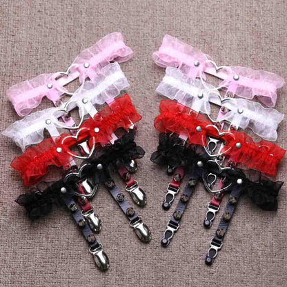 Rock Your Kawaii Style with Ruffled Garter Belt Womens Punk Chic