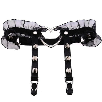 Rock Your Kawaii Style with Ruffled Garter Belt Womens Punk Chic