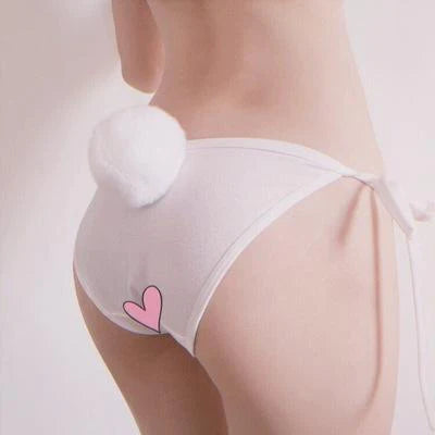 Bunny Tail Panties Irresistibly Cute Women's Fluffy Pom Pom Undies