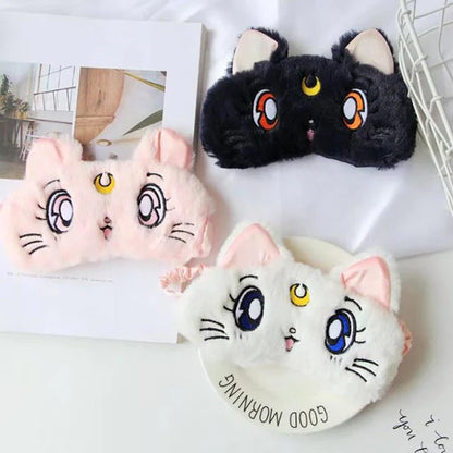 Sailor Moon Anime Luna Kitten Sleep Mask Plush Furry & Kawaii