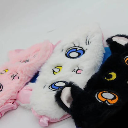 Sailor Moon Anime Luna Kitten Sleep Mask Plush Furry & Kawaii