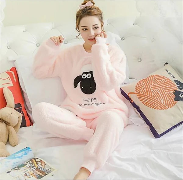 Adorable Hello Kitty Pajamas Womens Kawaii Fuzzy Flannel PJ's 16 Styles