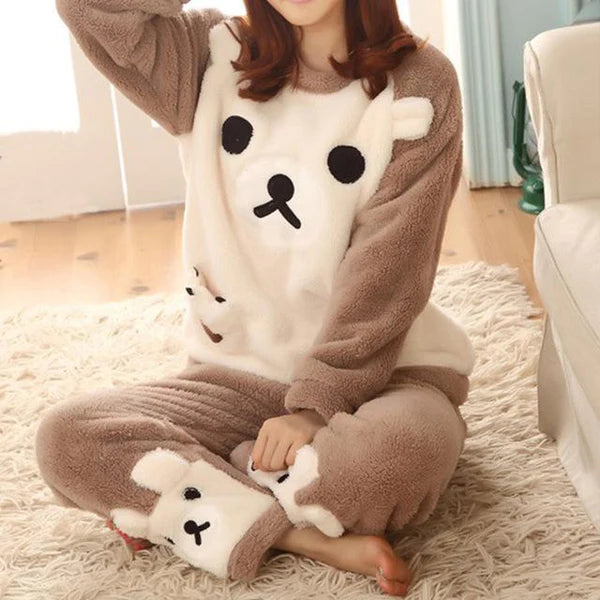 Adorable Hello Kitty Pajamas Womens Kawaii Fuzzy Flannel PJ's 16 Styles