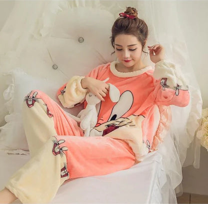 Adorable Hello Kitty Pajamas Womens Kawaii Fuzzy Flannel PJ's 16 Styles