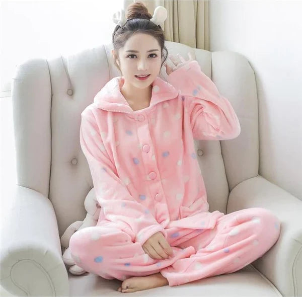 Adorable Hello Kitty Pajamas Womens Kawaii Fuzzy Flannel PJ's 16 Styles