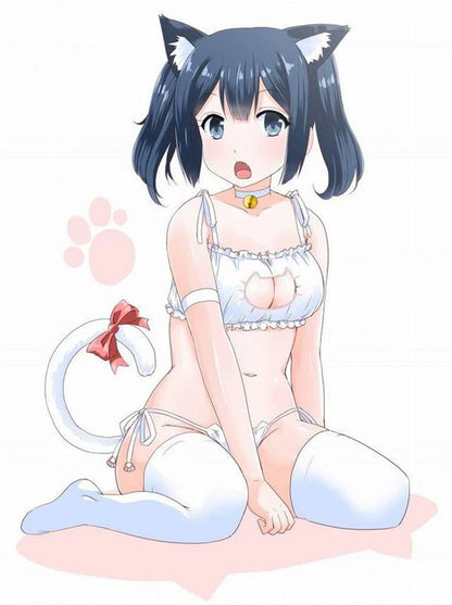 Neko Kitty Cat Anime Women's Lingerie Set Be an Irresistibly Cute Kitten