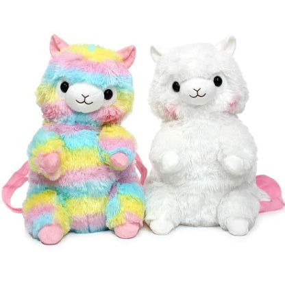 Fluffy Rainbow Alpaca Mini Backpack Soft Sweet & Mega Kawaii~