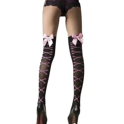Ribbon Corset Stockings Adorable Thigh Highs Elegant Kawaii Fashion