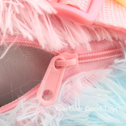 Fluffy Rainbow Alpaca Mini Backpack Soft Sweet & Mega Kawaii~