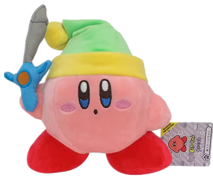 Kirby Plushies Cute Kawaii Blue Green Yellow Link Kirby Waddle Dee Cook Sleep Beam Hammer Video Game Stuffed Animal Plush Toys Peluche Kids Christmas Birthday Gift