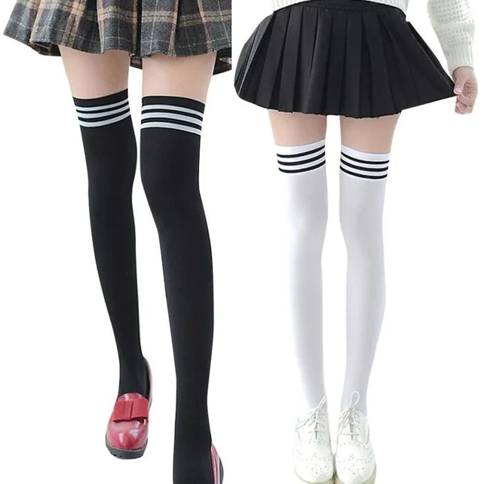 Classic School Girl Thigh High Stockings Women's One Size Fits Most