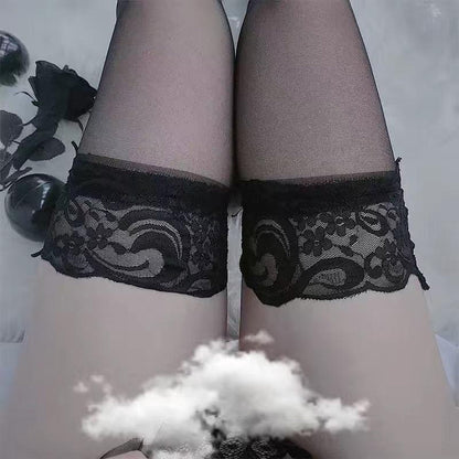 Embrace Sheer Beauty with Exquisite Lace-Trimmed Babygirl Stockings