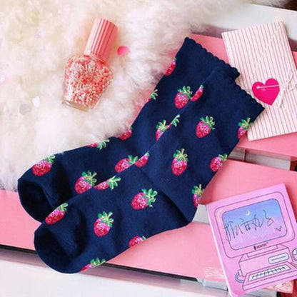 Must-Have Kawaii Strawberry Milk Socks One Size Fits Most Women