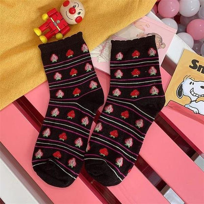 Must-Have Kawaii Strawberry Milk Socks One Size Fits Most Women