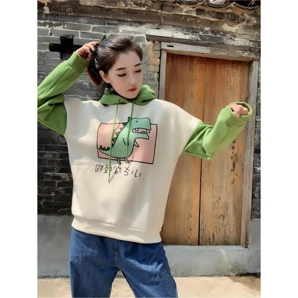 Unleash Your Inner Cuteness Now with Kawaii Women's T-Rex Hoodie