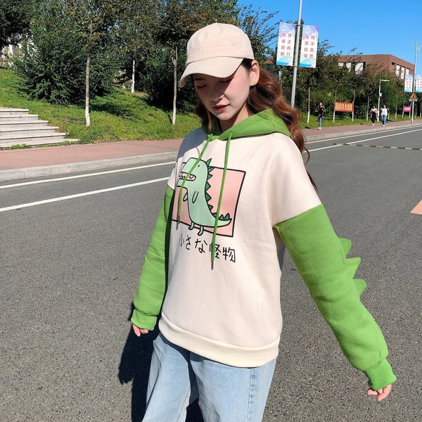 Unleash Your Inner Cuteness Now with Kawaii Women's T-Rex Hoodie