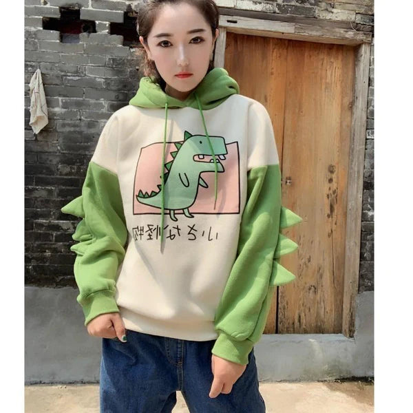 Unleash Your Inner Cuteness Now with Kawaii Women's T-Rex Hoodie