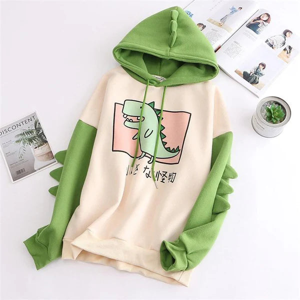 Unleash Your Inner Cuteness Now with Kawaii Women's T-Rex Hoodie