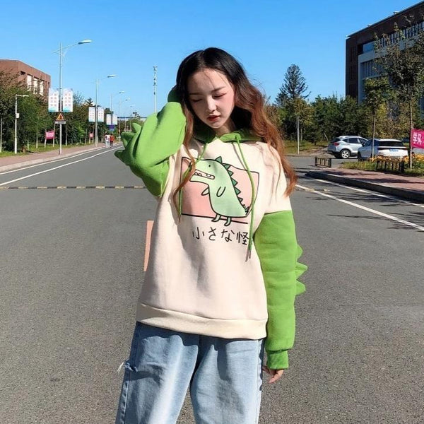 Unleash Your Inner Cuteness Now with Kawaii Women's T-Rex Hoodie