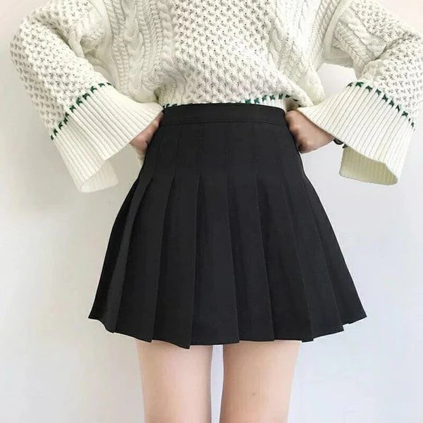 Pleated Plaid Kawaii School Girl Women's Skirt Built-in Shorts 10 Colors