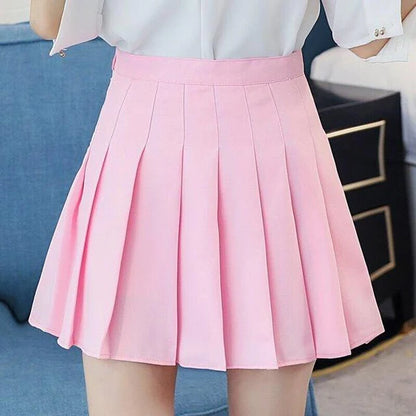 Pleated Plaid Kawaii School Girl Women's Skirt Built-in Shorts 10 Colors