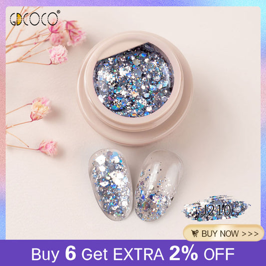 VenalisaGDCOCO Starry Platinum Glitter Painting Gel Nail Varnish Semi Permanent Lacquer Mirror Silver Golden Long Color Nail Gel
