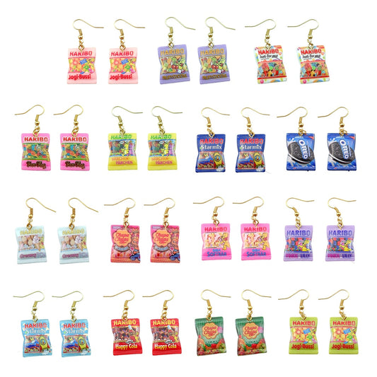 Cute Earring For Women Resin Snacks Candy Potato Chips Drop Earrings Children Handmade Jewelry DIY Gifts